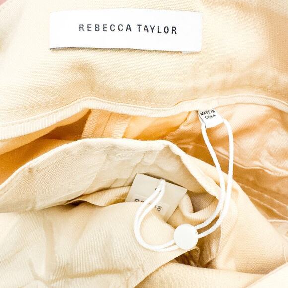 Rebecca Taylor Pleated Flared Suit Trouser Pant Cream/Wheat Size 12 $295 NWT - Picture 6 of 12